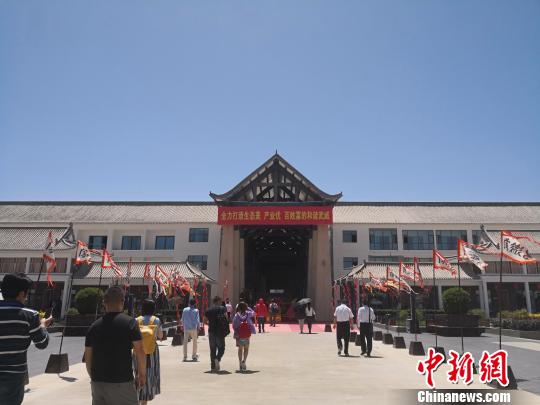 图为游客参观在建的生态酒店。 魏建军 摄