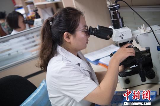 与其他科室不同,每个医生的桌上都放着一台显示器。 韦亮 摄