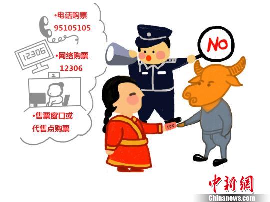 图为张穆喆绘制的春运安全宣传画。 张穆喆 摄